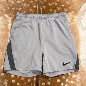 Nike Men's Gray and Black Athletic Shorts